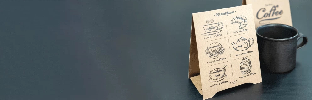 Brown Kraft Table Tents - Banner