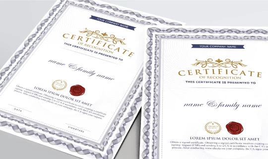 Standard Certificates - Banner
