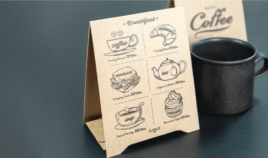 Brown Kraft Table Tents - Banner