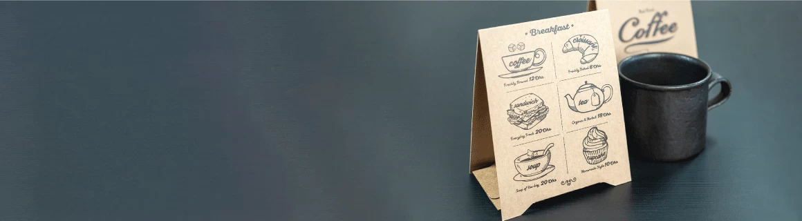 Brown Kraft Table Tents - Banner