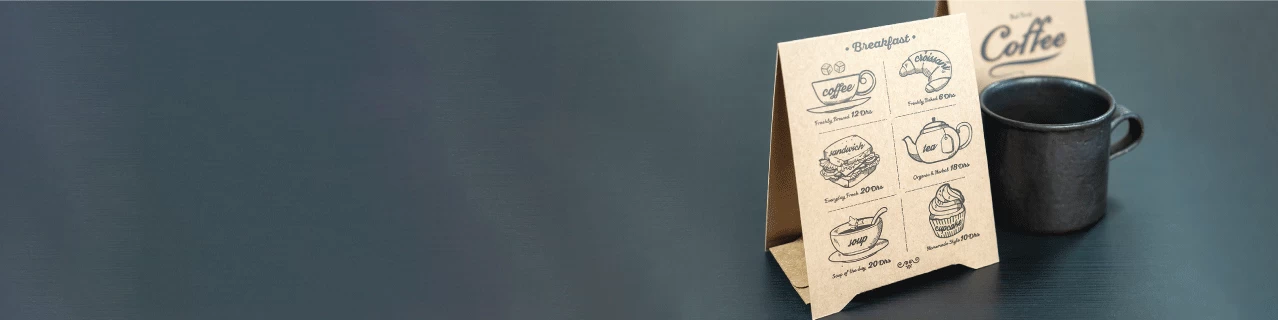 Brown Kraft Table Tents - Banner