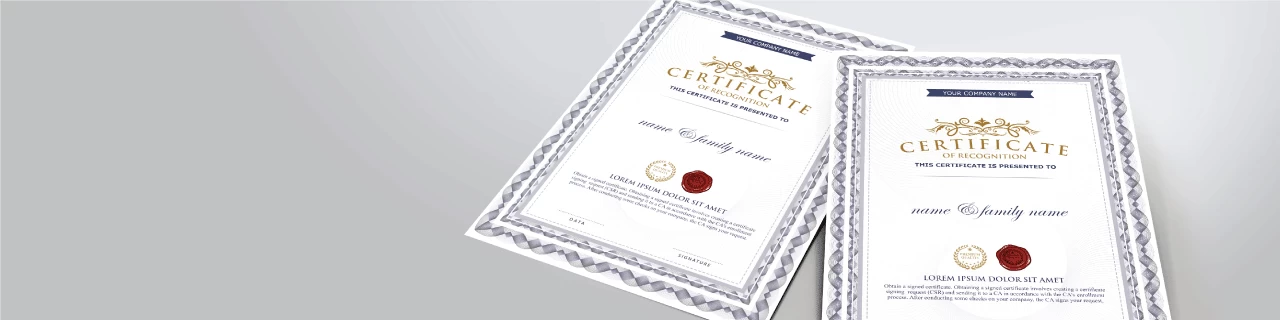Standard Certificates - Banner