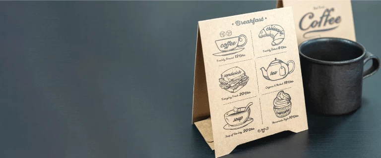 Brown Kraft Table Tents - Banner