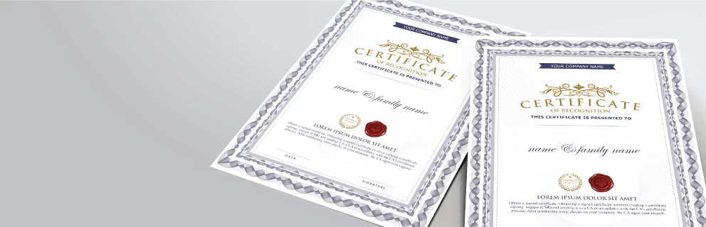 Standard Certificates - Banner
